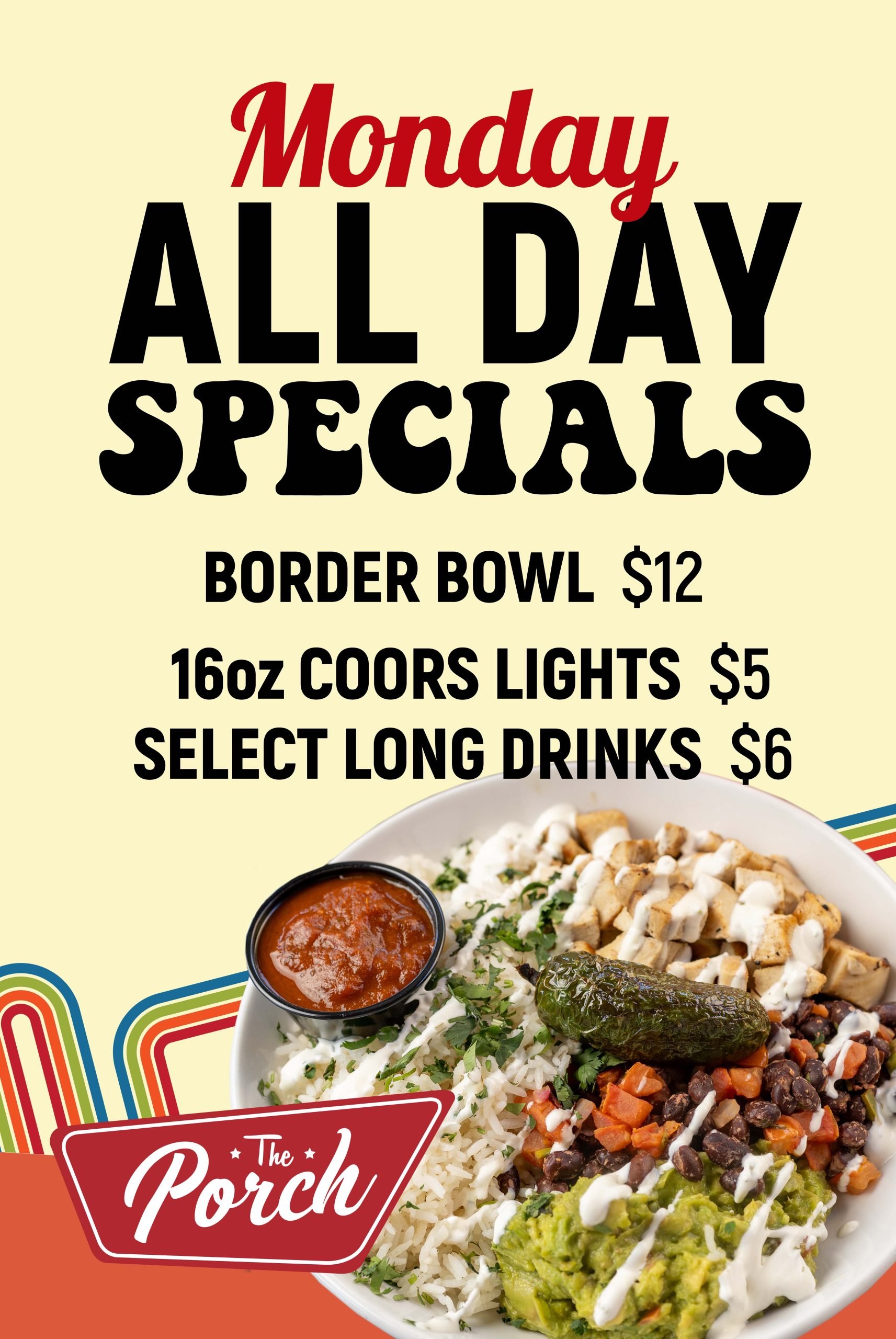 Monday Drink & Food Specials