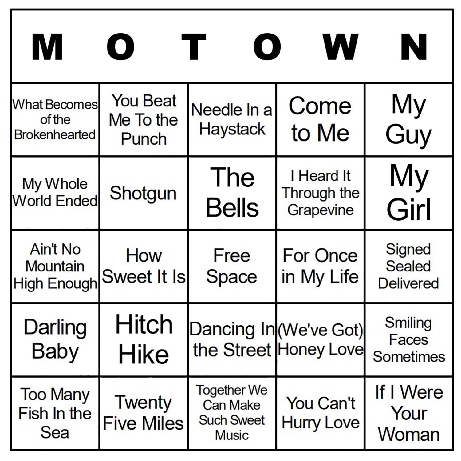Music Bingo