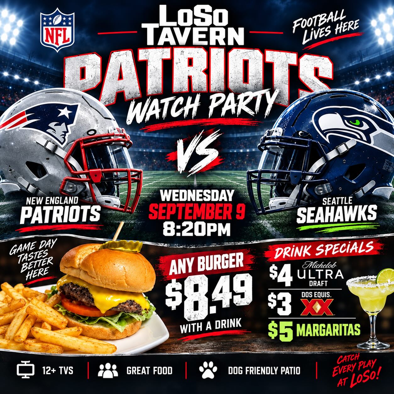 Patriots vs Seahawks NFL Watch Party