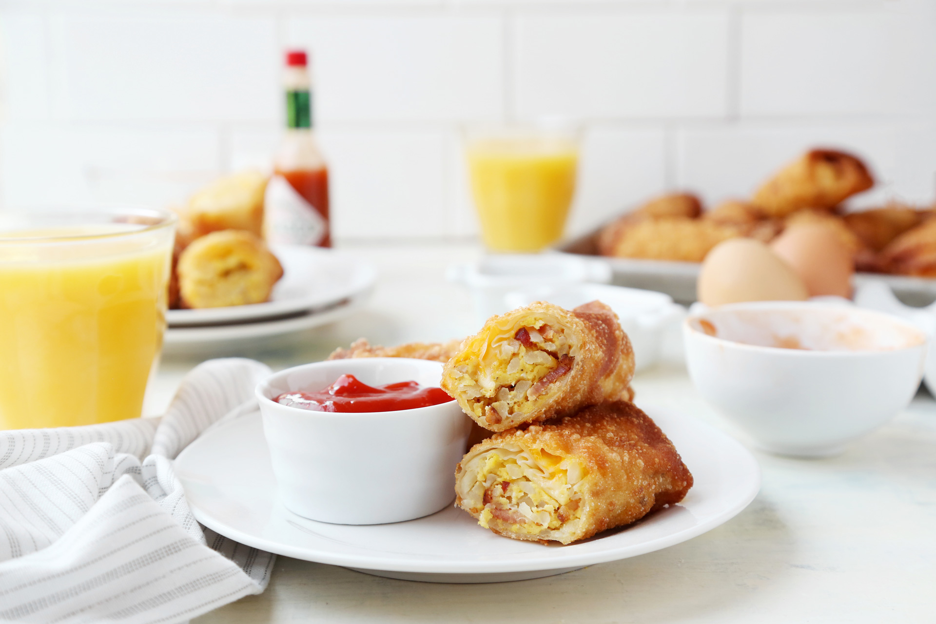 Sunday Brunch with Breakfast Egg Rolls