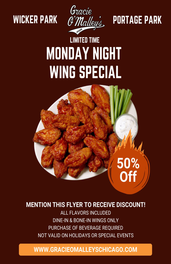 Monday Drink & Wing Specials