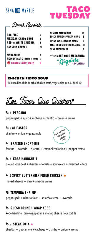 Tuesday Drink & Taco Specials