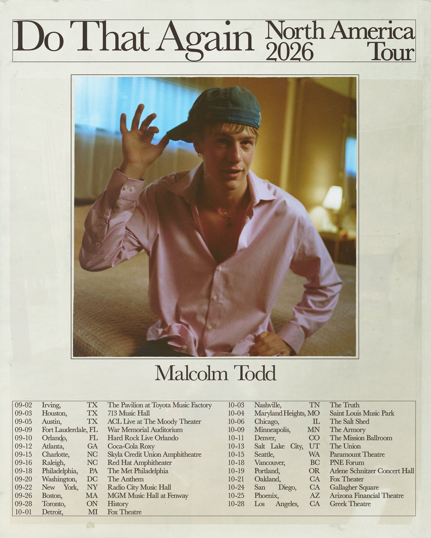 Malcolm Todd: Do That Again North American Tour