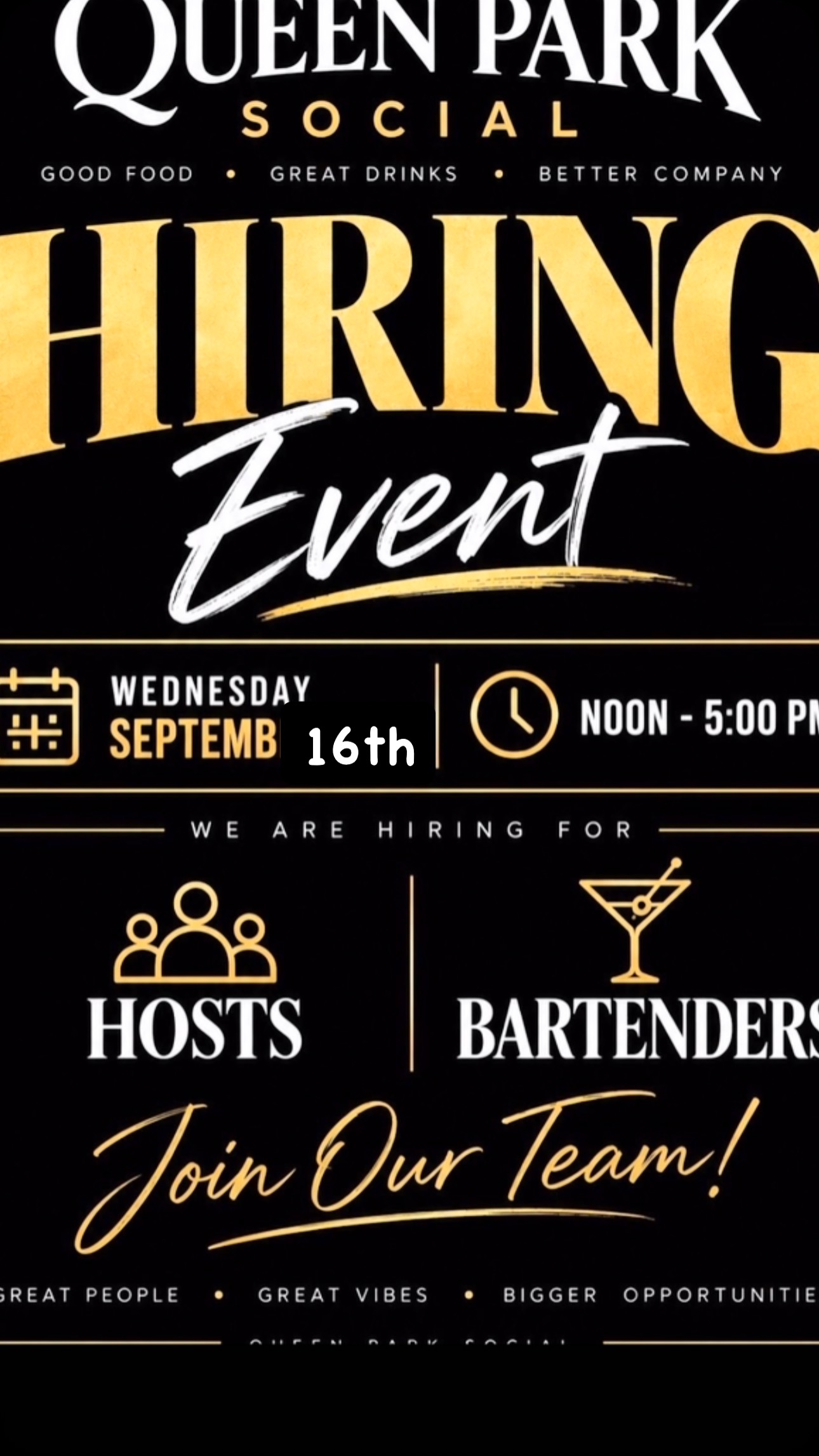 Queen Park Social Hiring Event