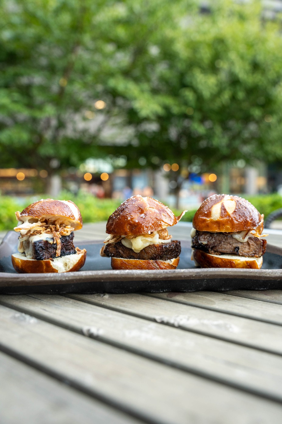 Braised Short Rib Sliders & Pimento Fried Green Tomato Stack