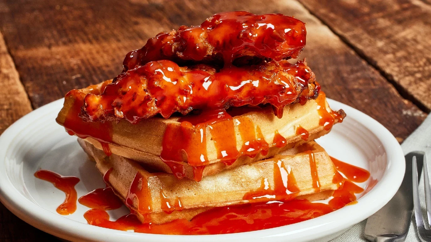 Hot Honey Chicken & Waffles Brunch