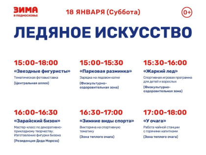 В Зарайске пройдет тематическое мероприятие «Ледяное искусство».!