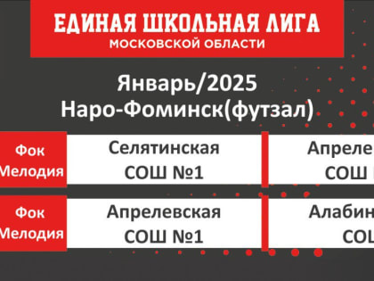 В Наро-Фоминском округе пройдет соревнование в рамках Школьной лиги по футзалу