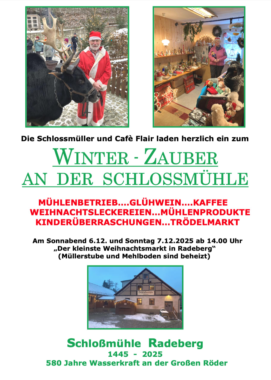 Plakat Winterzauber 2025 Schlossmühle Radeberg