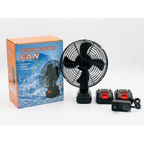 Lithium Electric Fan, (48V) Metal Portable Lithium Battery-Powered Rechargeable Fans, Strong Wind, Low Noise, 48Vf MAX With Extra Battery