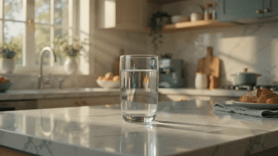 Tablet falling in slow motion with a circular infographic highlighting the dissolution process