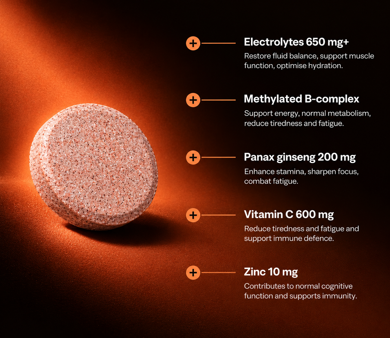 Wellvesta electrolyte effervescent tablet with L-carnitine and vitamin C