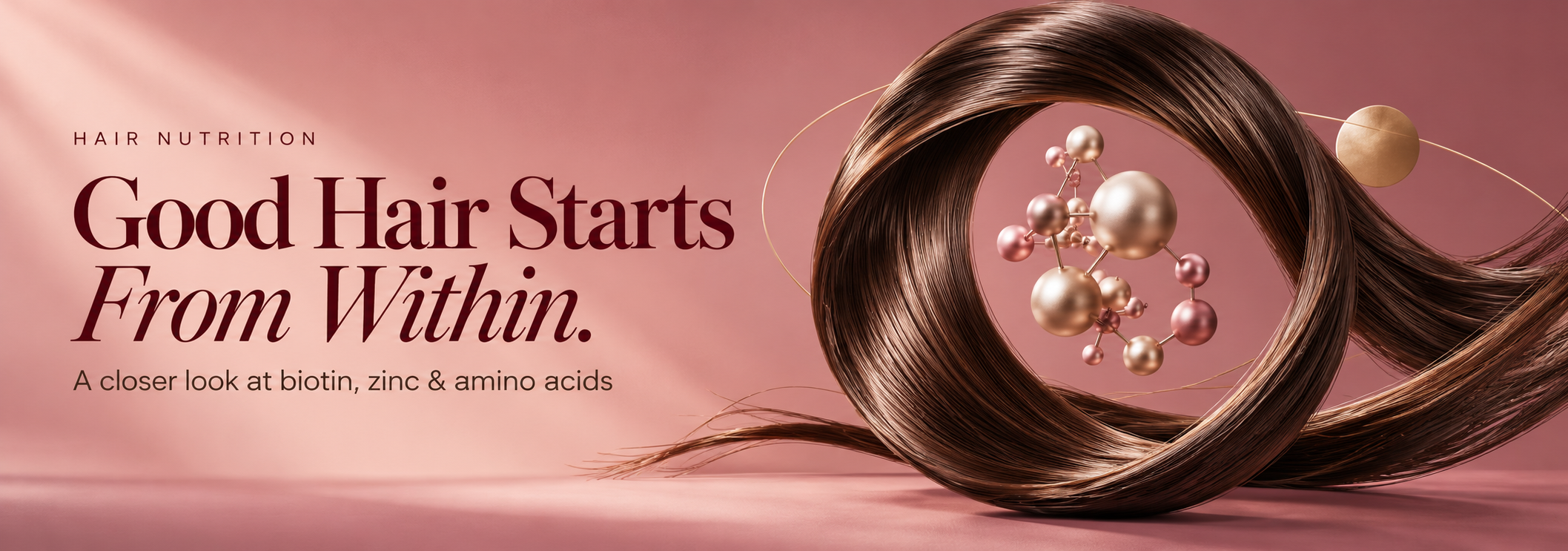 Strawberry-pink hair care effervescent tablet dissolving in water with fresh strawberries