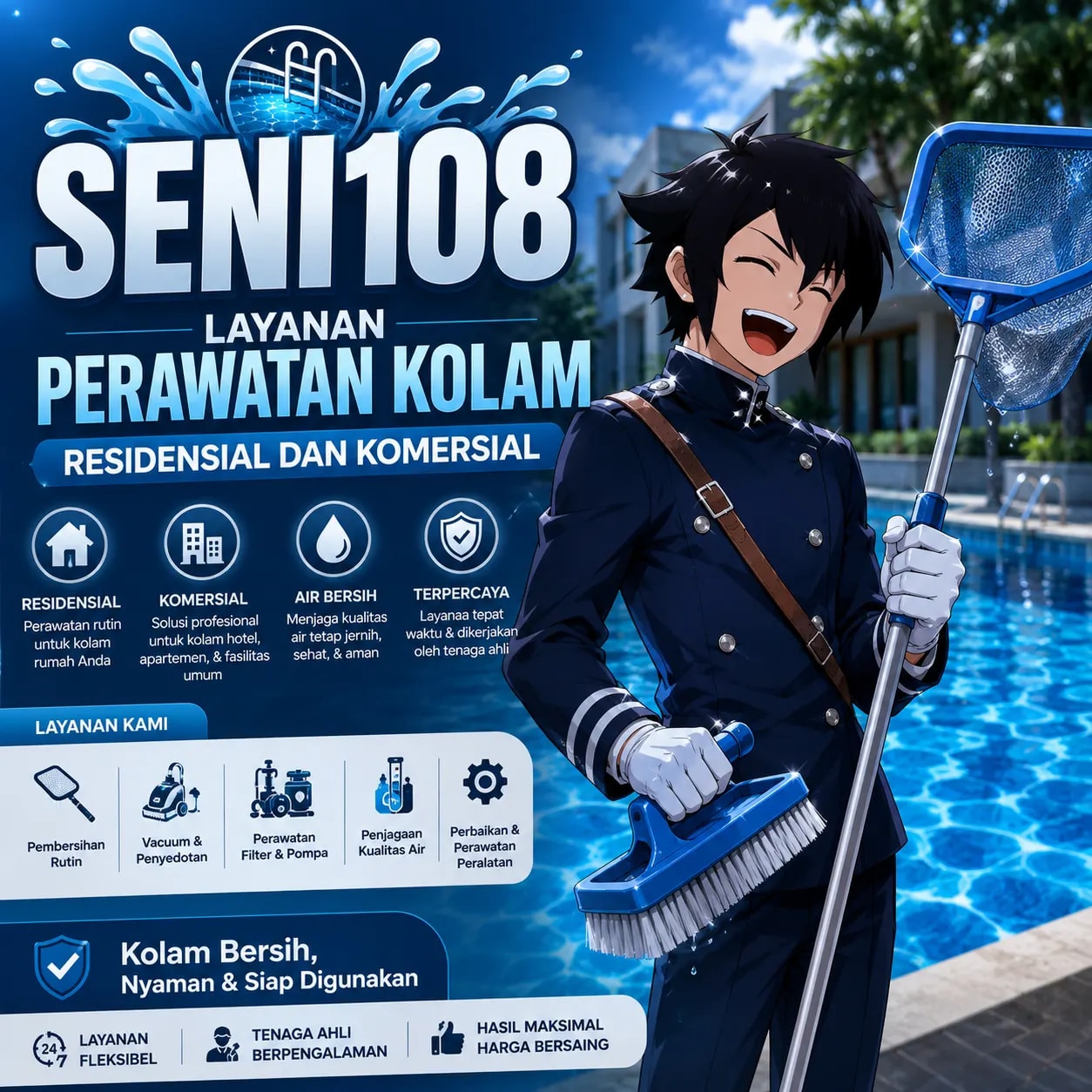 SENI108 - Layanan Perawatan Kolam Residensial dan Komersial