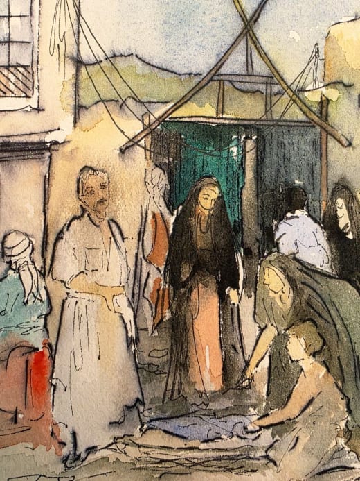 مشهد من السوق القديم – حسين العزاوي