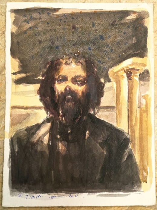 سعيد — رسم مائي على ورق