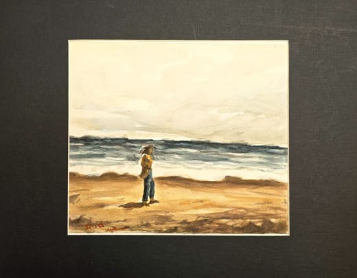 سعيد — رسم مائي على ورق