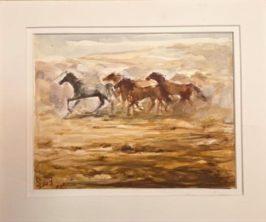 سعيد — رسم مائي على ورق