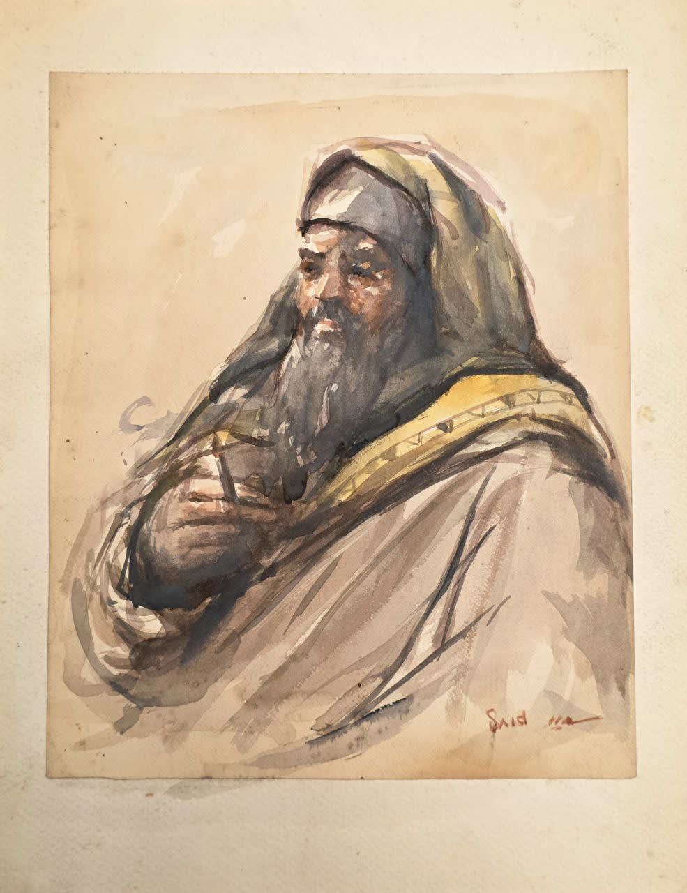 سعيد — رسم مائي على ورق