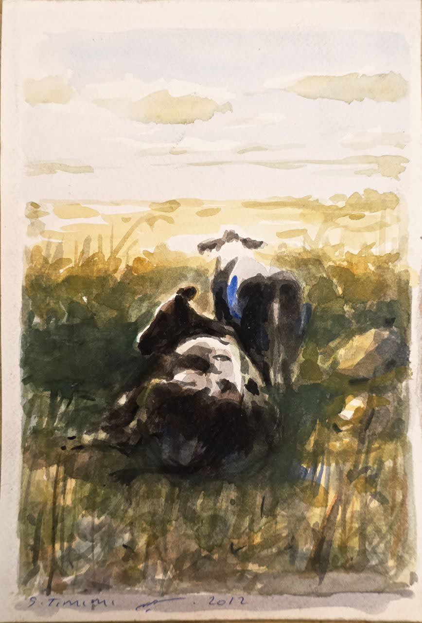 سعيد — رسم مائي على ورق