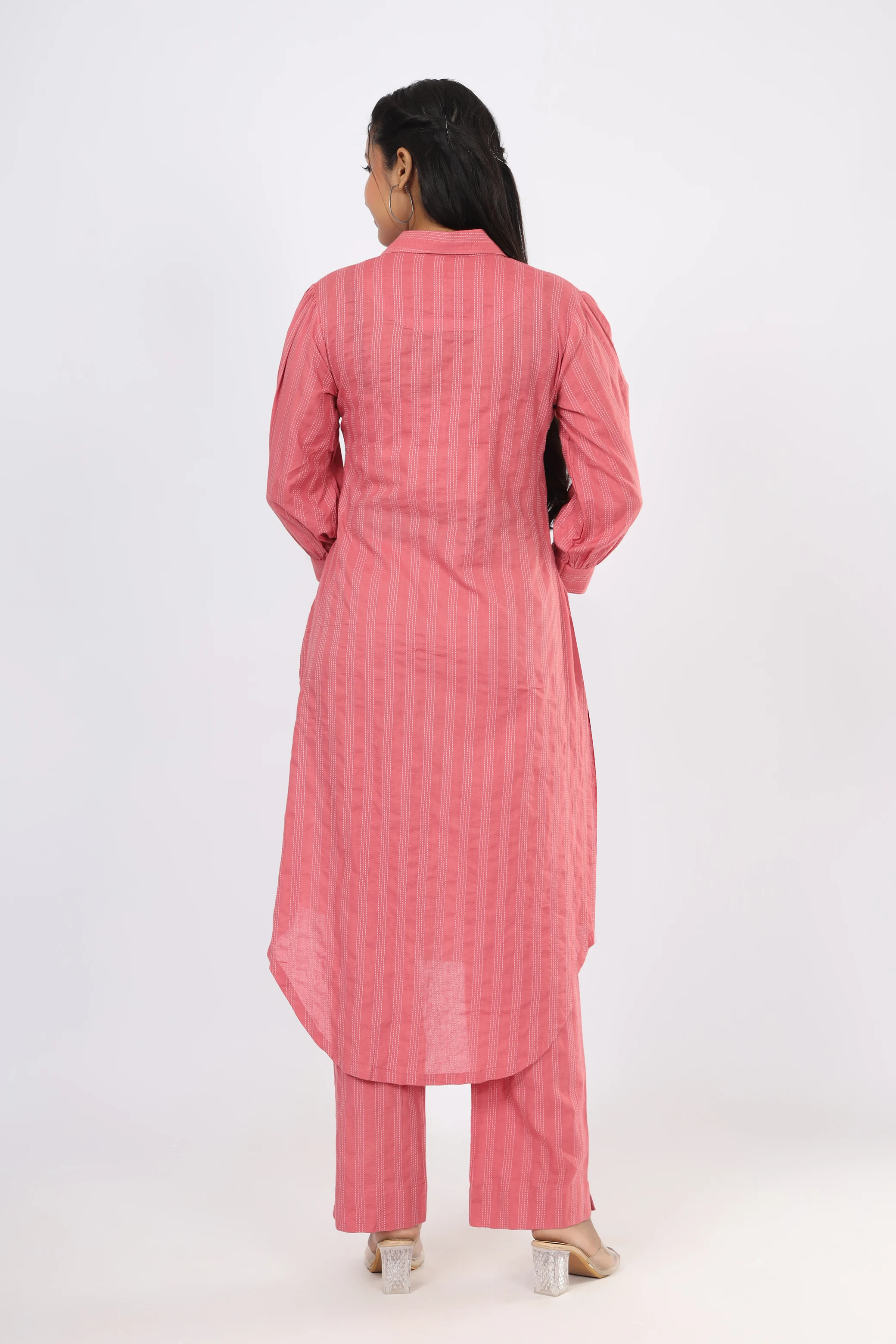 VGlame Pink Cotton Straight Salwar Suit Set with Thread Work alternate view