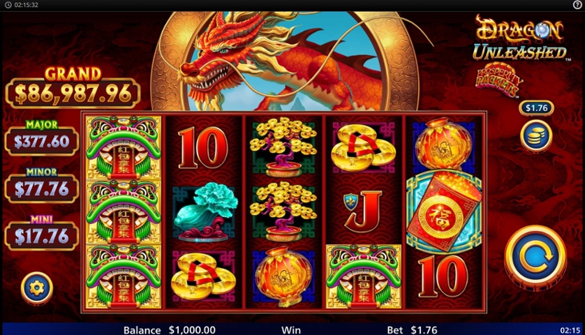 Dragon Unleashed: Prosperity Packets or Red Fleet or Three Legends or Treasured Happiness slot machine