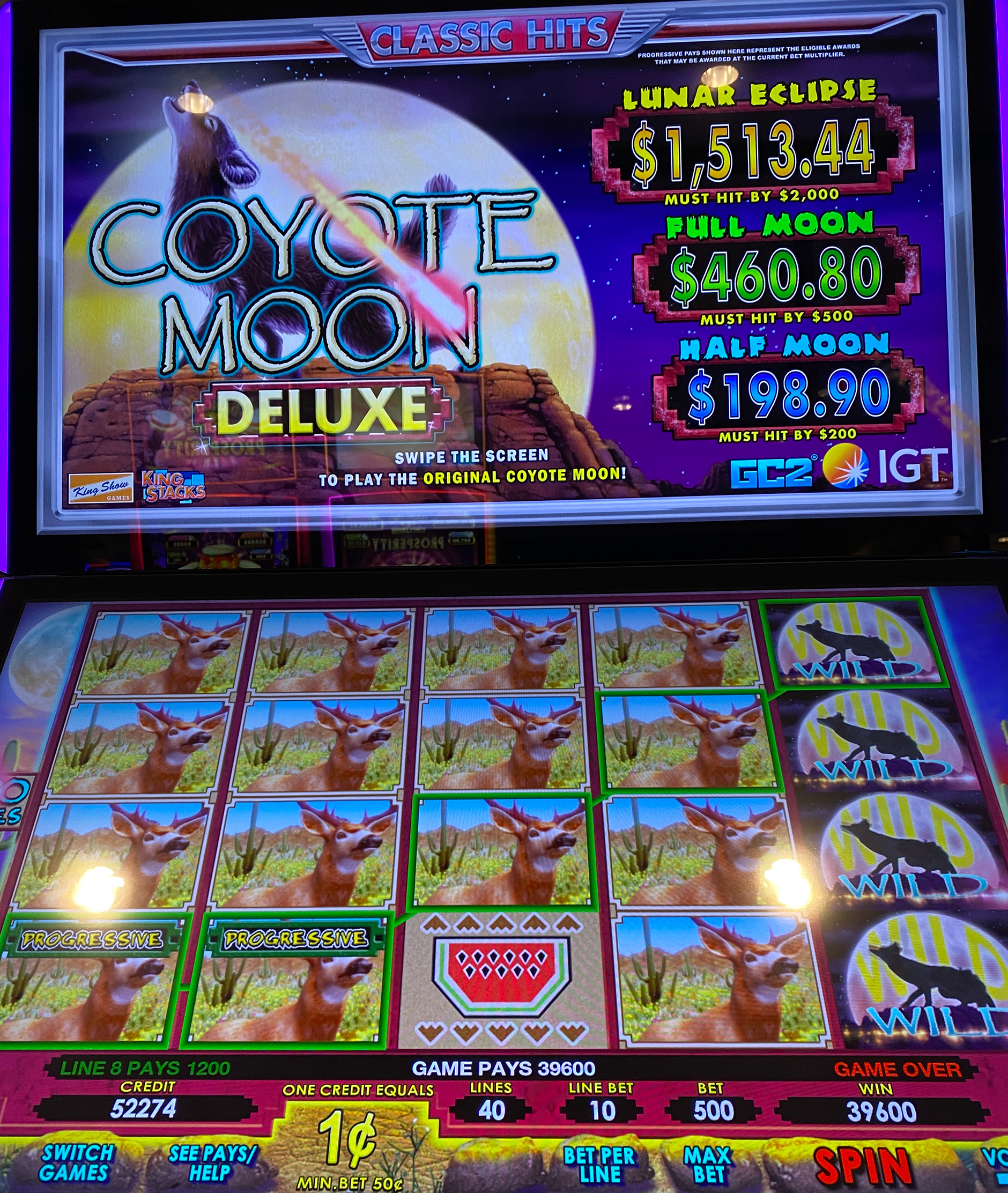 IGT Classic Hits_ Coyote Moon Deluxe _ Money Storm Deluxe _ Lucky Larry’s Lobstermania Deluxe-8 slot machine