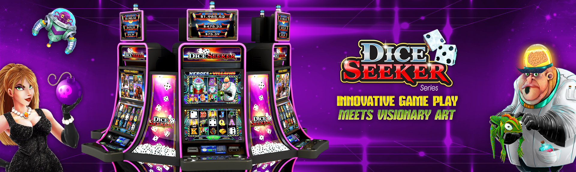 Dice Seeker: Heroes and villains slot machine