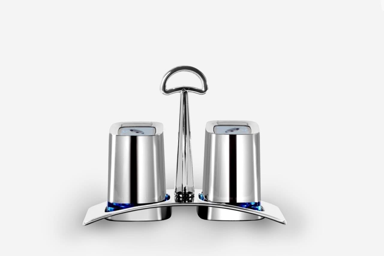 Deluxe Acrylic Steel Salt & Pepper 2pc Set