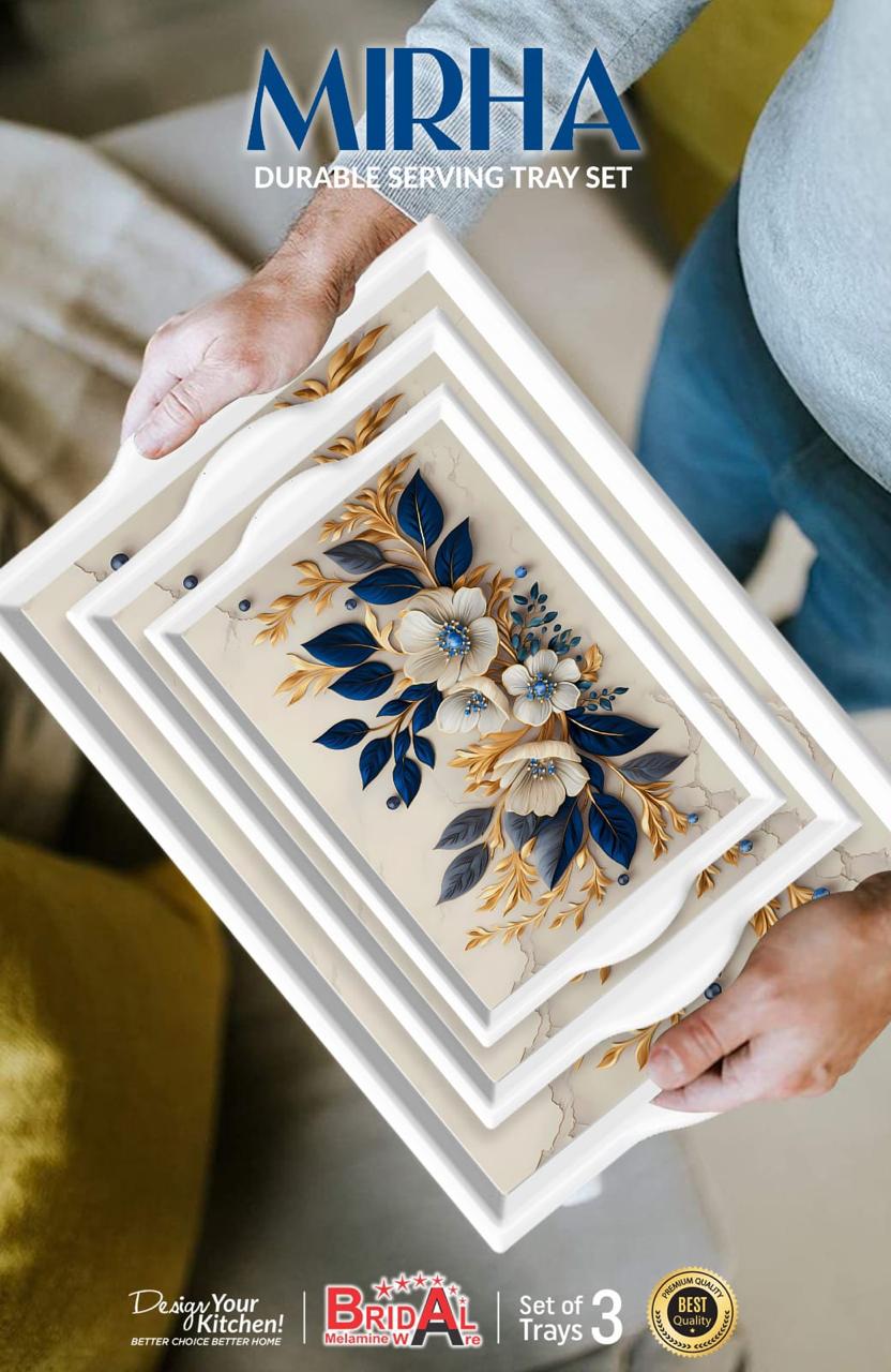 Mirha 3pc Tray Set