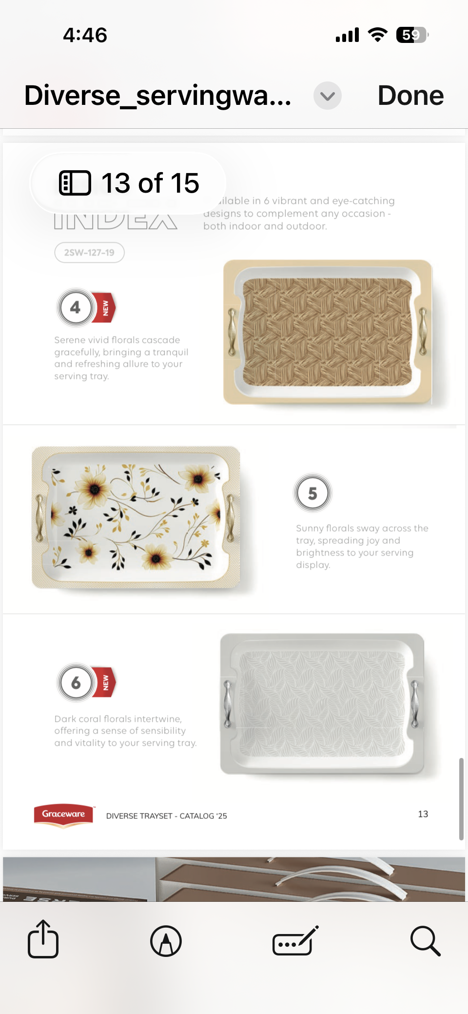 Diverse 3pc Melamine Tray Set thumbnail 4