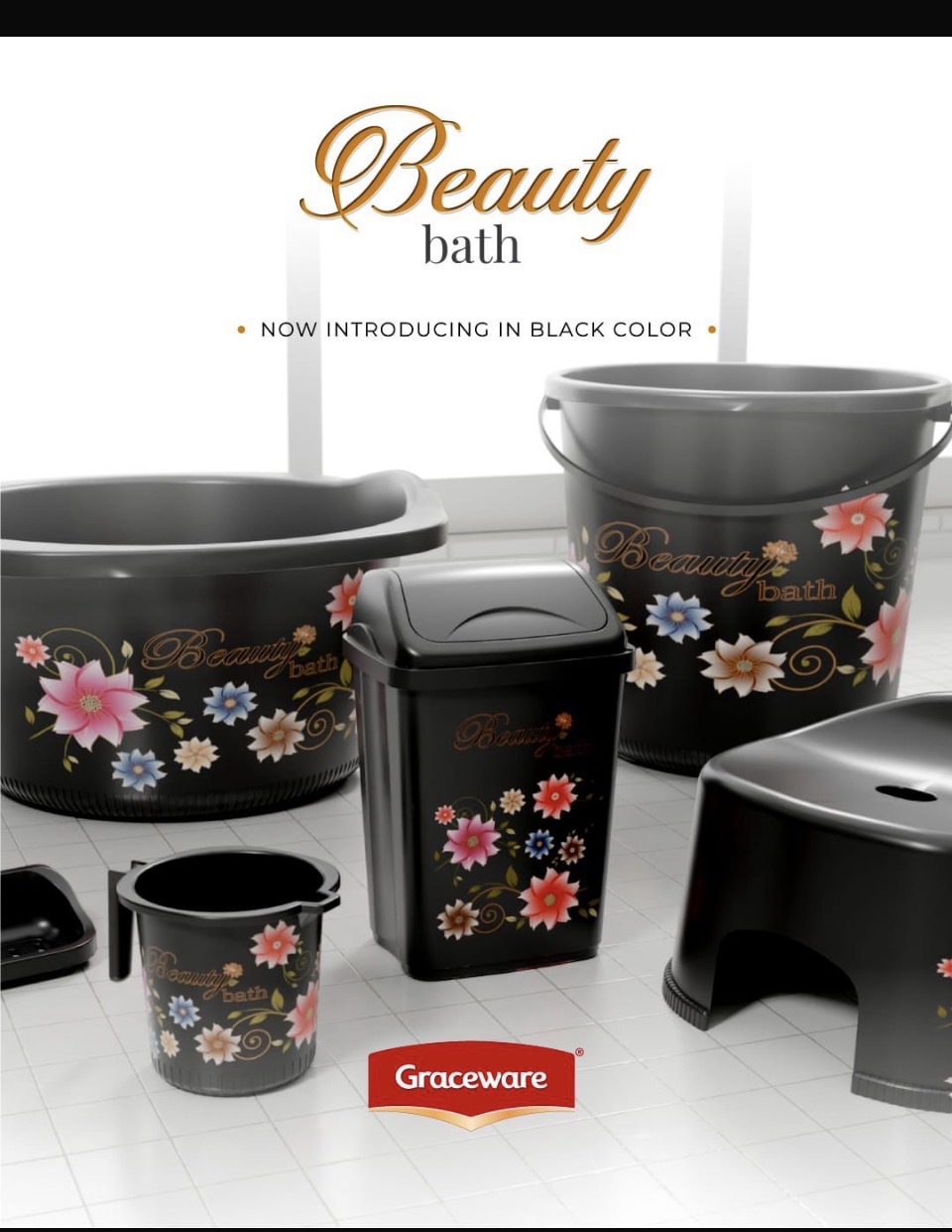 Beauty bath set 6pcs dustbin