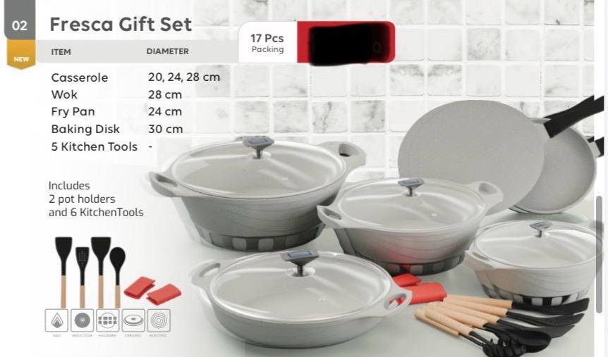 Fresca gift pack non stick 17pcs