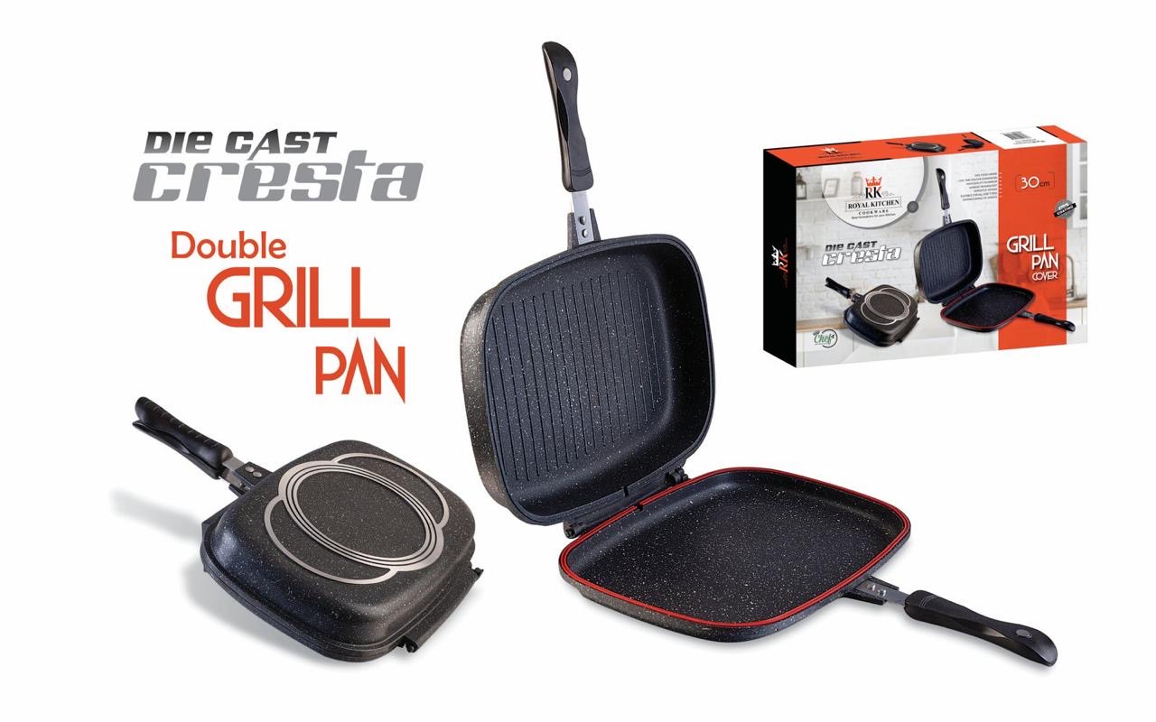 Die cast double grill pan 30cm