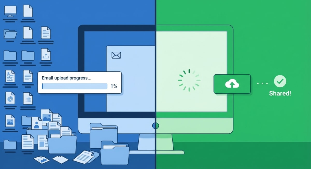 Traditional file sharing vs instant cloud sharing comparison