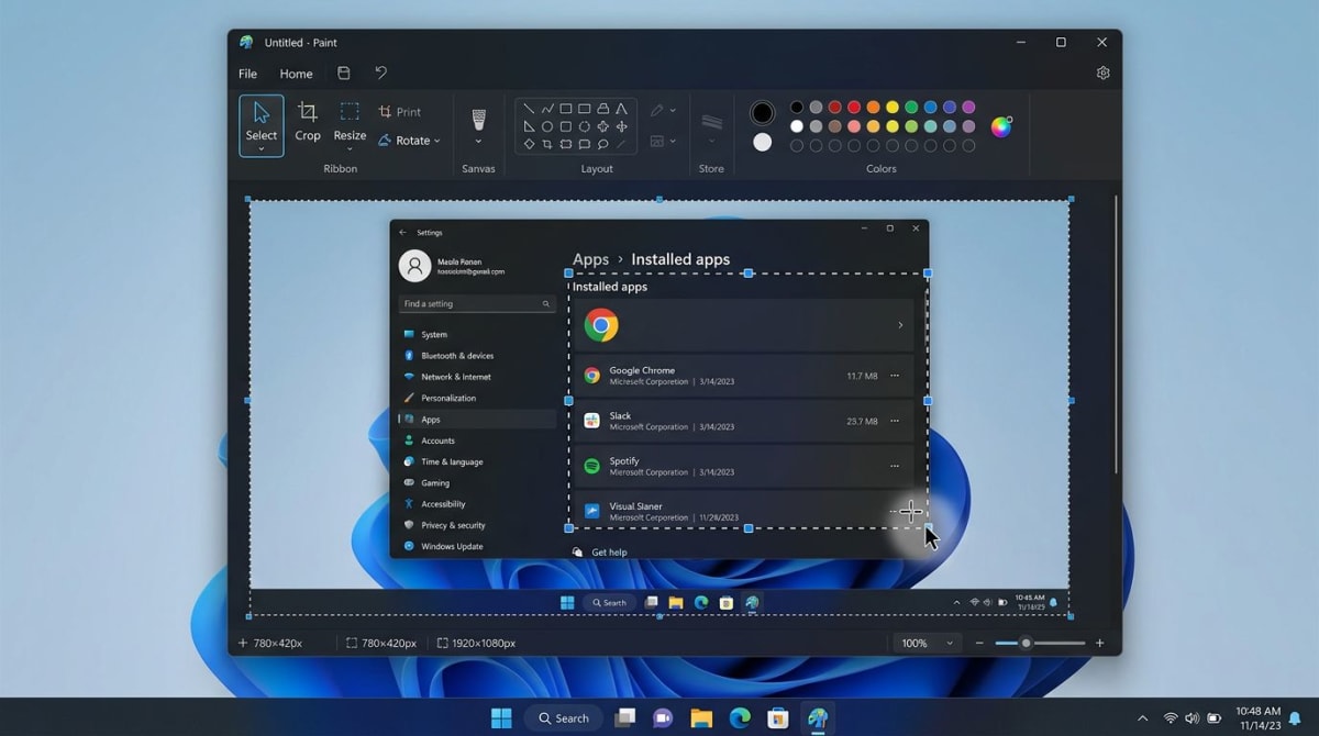 Einen Screenshot in Microsoft Paint unter Windows zuschneiden