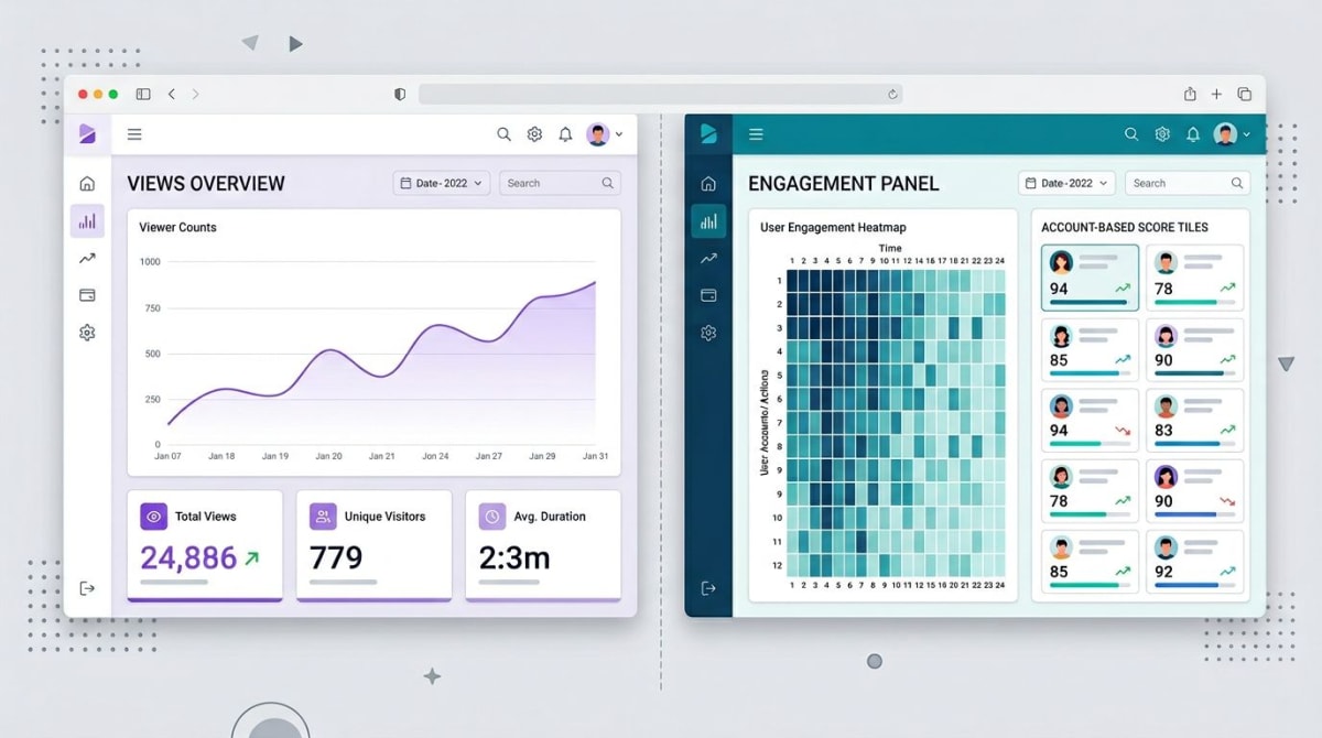 Loom and Vidyard analytics dashboards compared