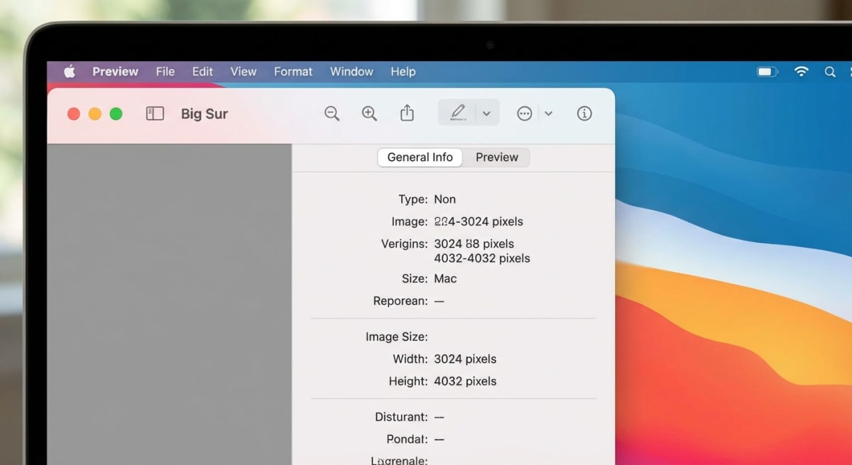 Preview app inspector showing image dimensions