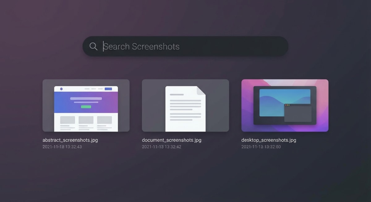 Finding screenshots with Spotlight search