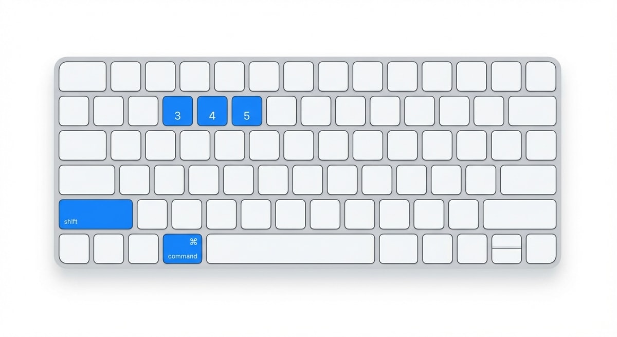 Mac keyboard highlighting screenshot shortcut keys