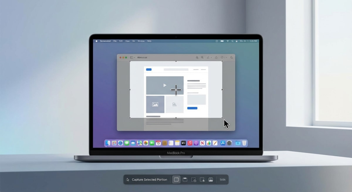 Taking a partial screenshot on Mac with crosshair selection