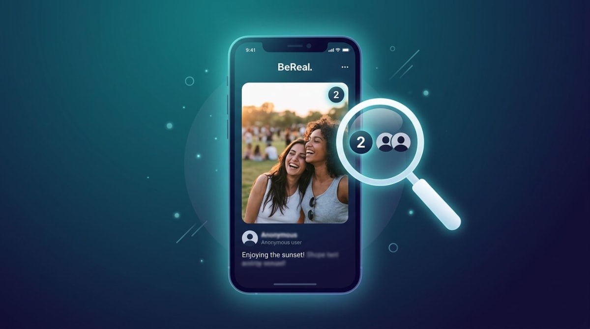 BeReal screenshot counter being tapped to reveal which friends captured the post