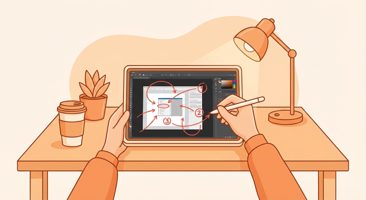 Annotating screenshots for process documentation