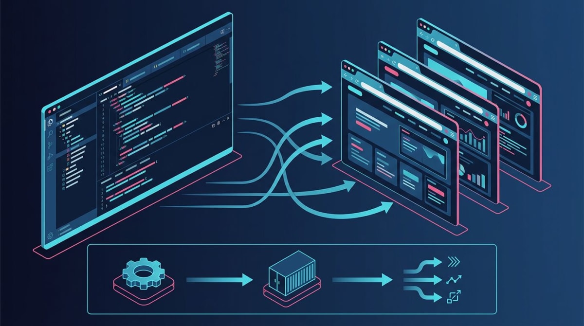 Browser automation code and CI workflow diagram