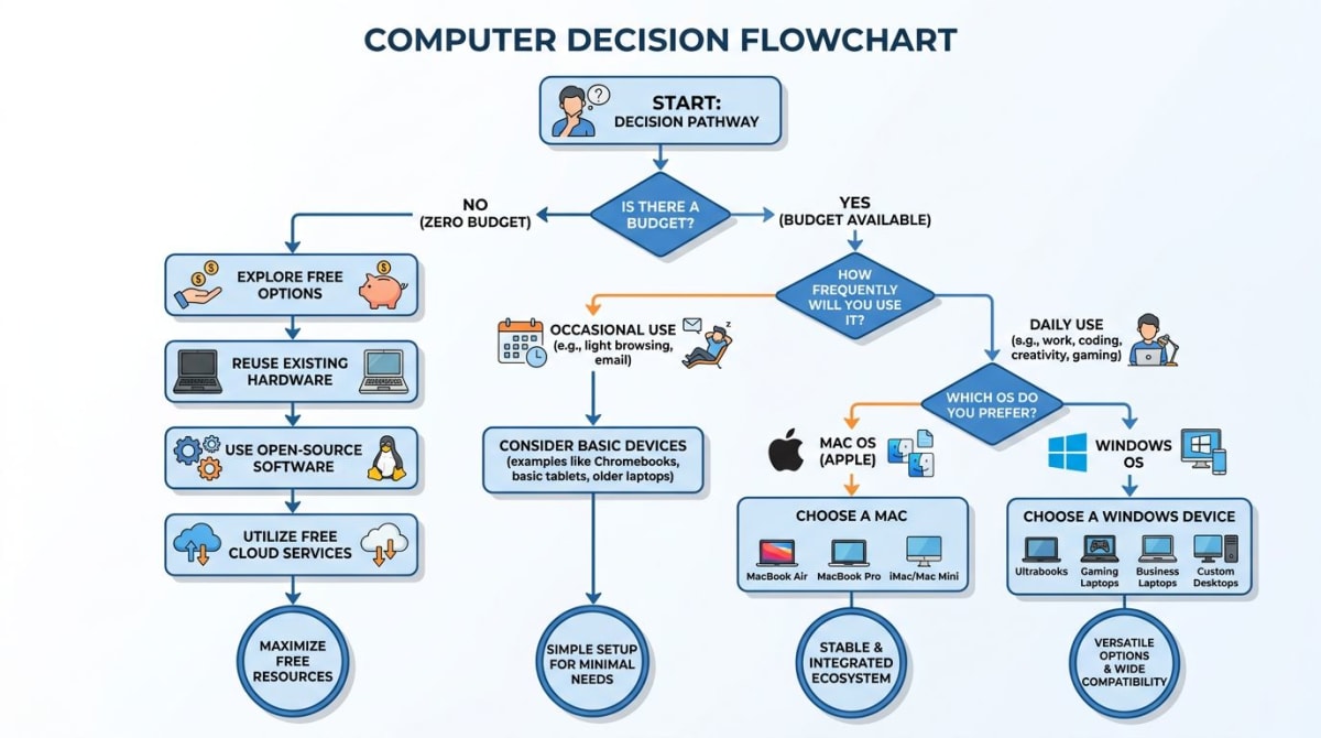 Decision flowchart showing which free Loom alternative fits each use case