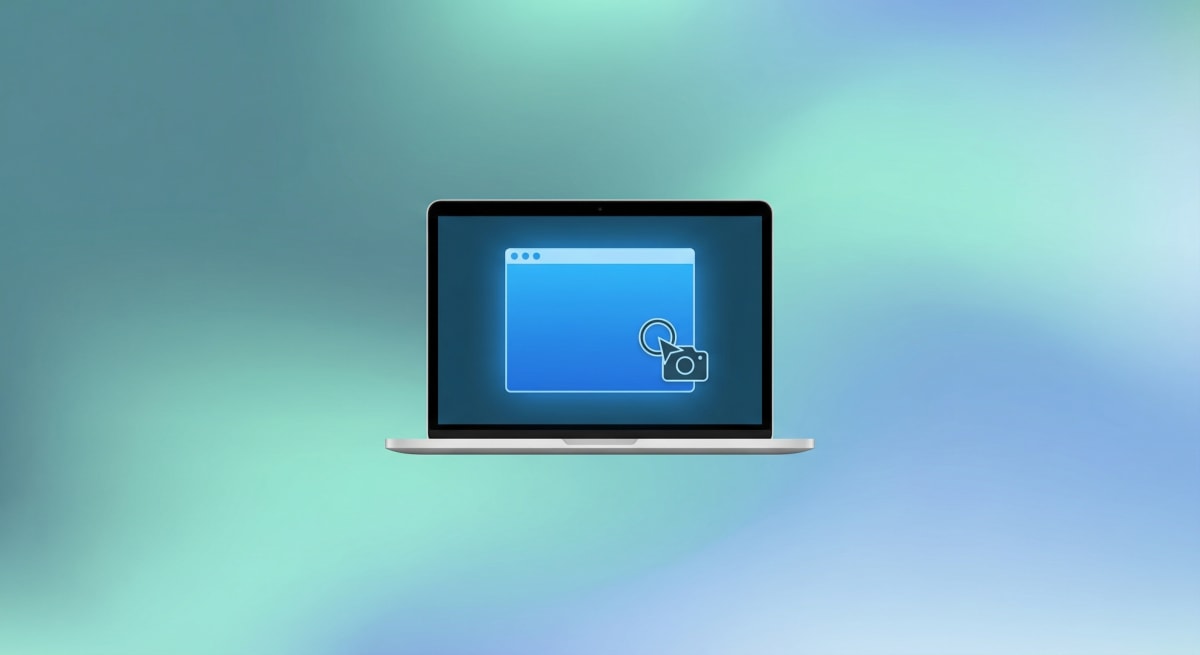 Mac window capture illustration showing highlighted window and camera cursor