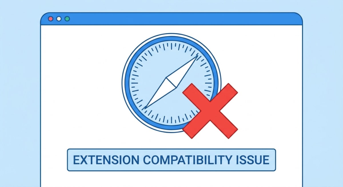 Safari browser with extension compatibility concerns