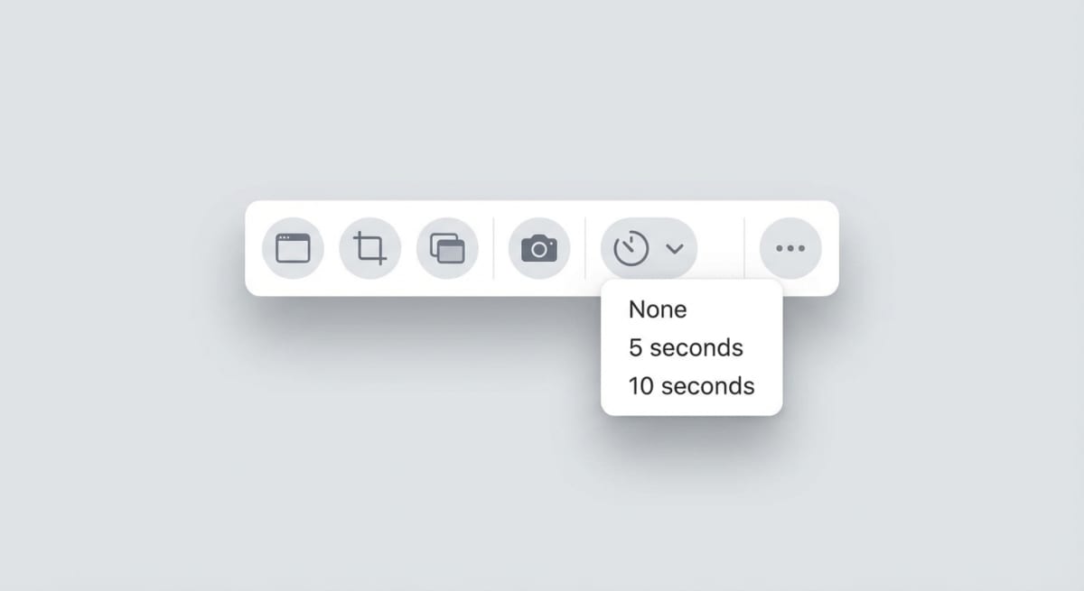 macOS Screenshot toolbar timer options