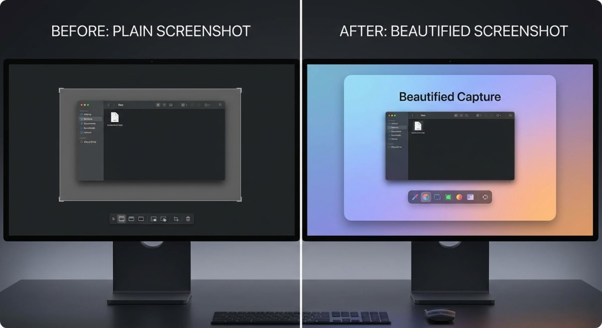Screenshot comparison showing styling before and after