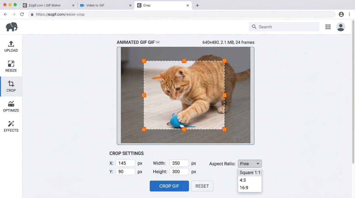 Crop a GIF using free online tools